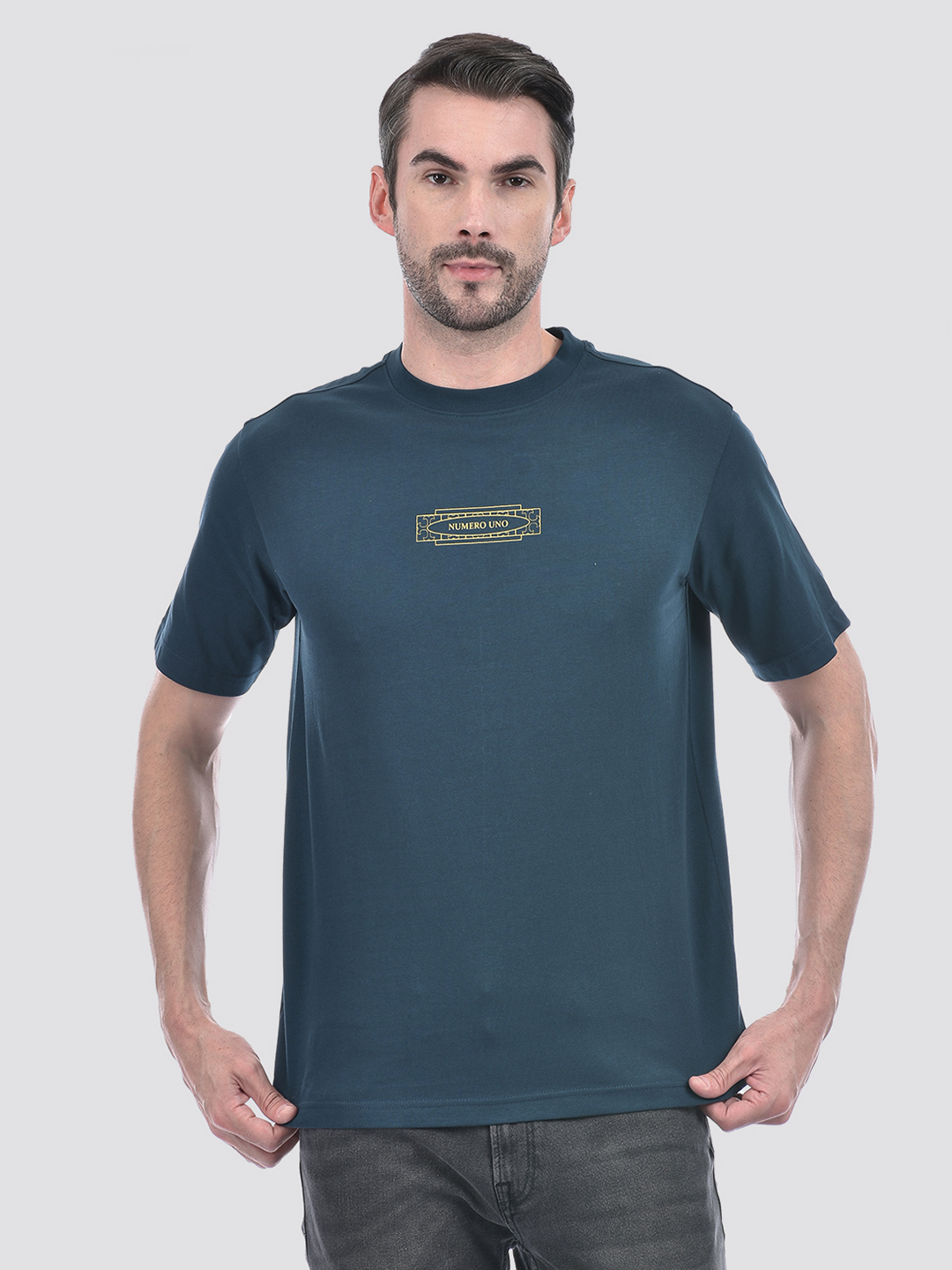 Numero Uno Men Graphic Print Turquoise T-Shirt